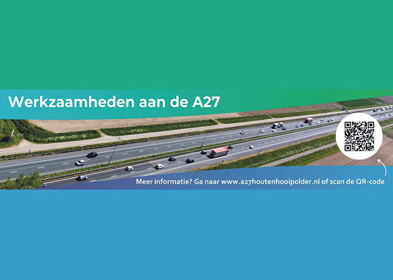 Weekendafsluiting A27 tussen Hooipolder en Gorinchem