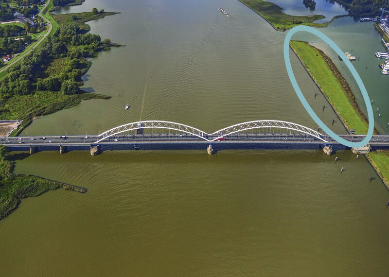 Aanleg werkeiland voor nieuwe Merwedebruggen